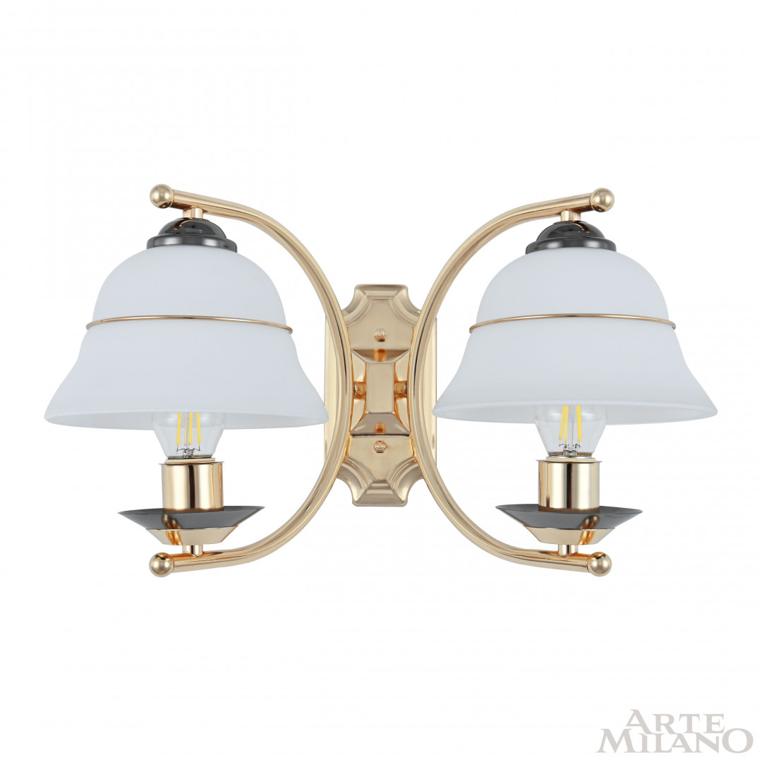 Бра с плафонами 301240/2W Bk/Gd Arte Milano
