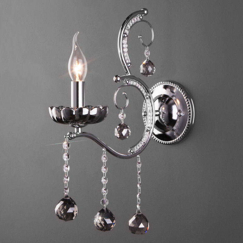 Бра Eurosvet 10107/1 хром/дымчатый хрусталь Strotskis