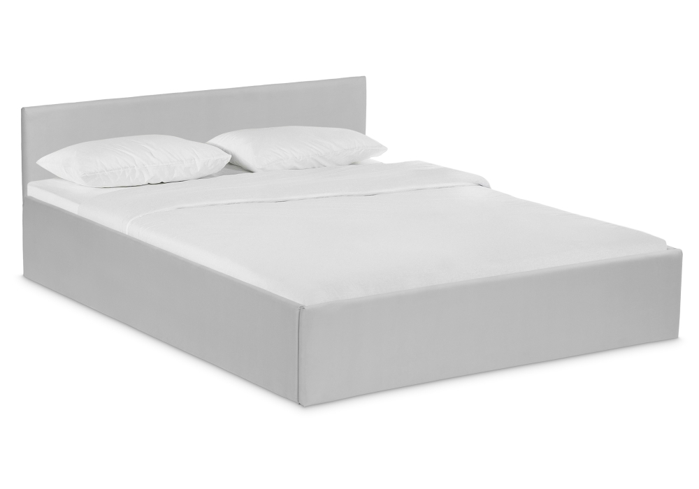 Кровать Woodville Оливия 160х200 с ПМ светло-серая 533901