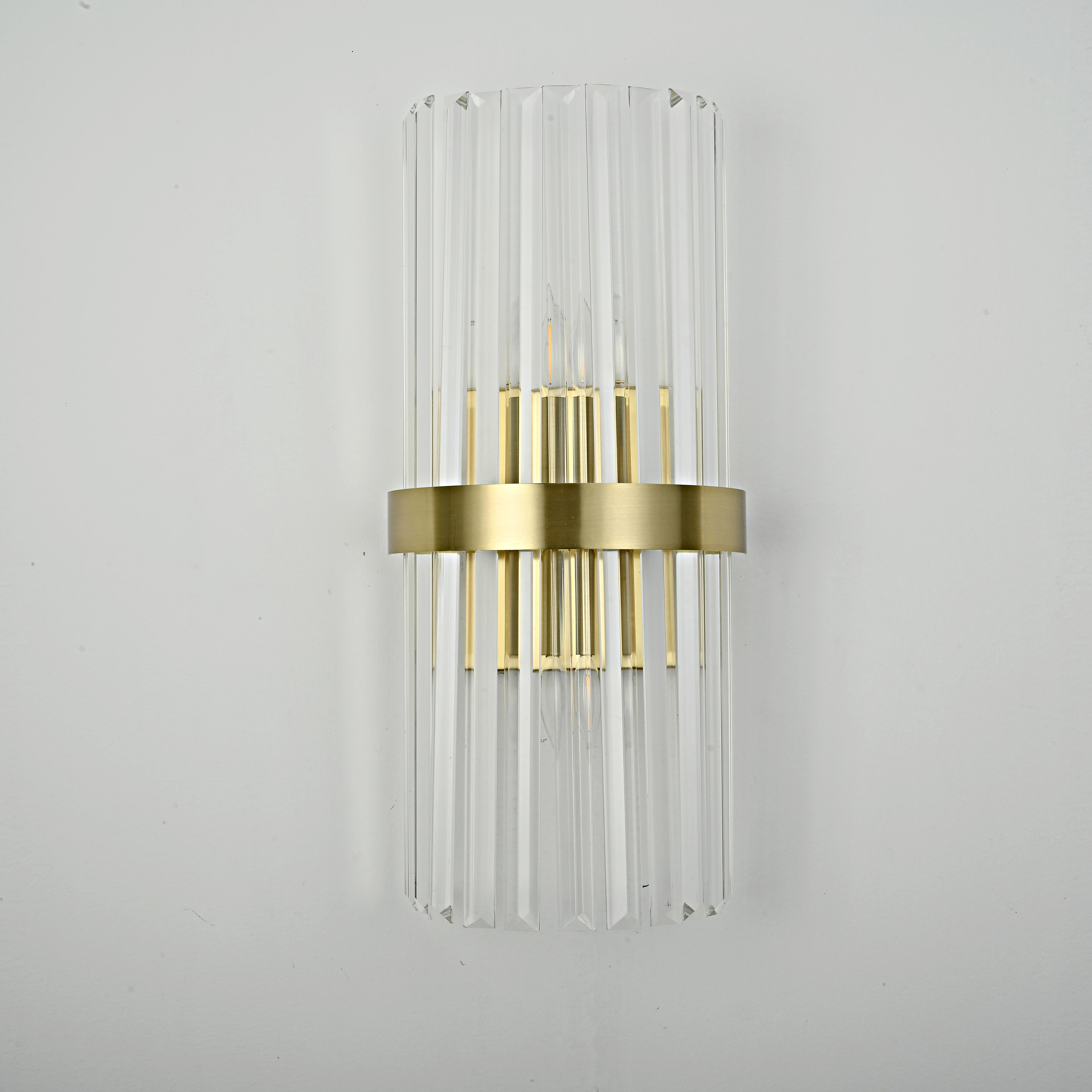 Бра Odeon Clear Glass Gold Metal Wall Lamp By Imperiumloft