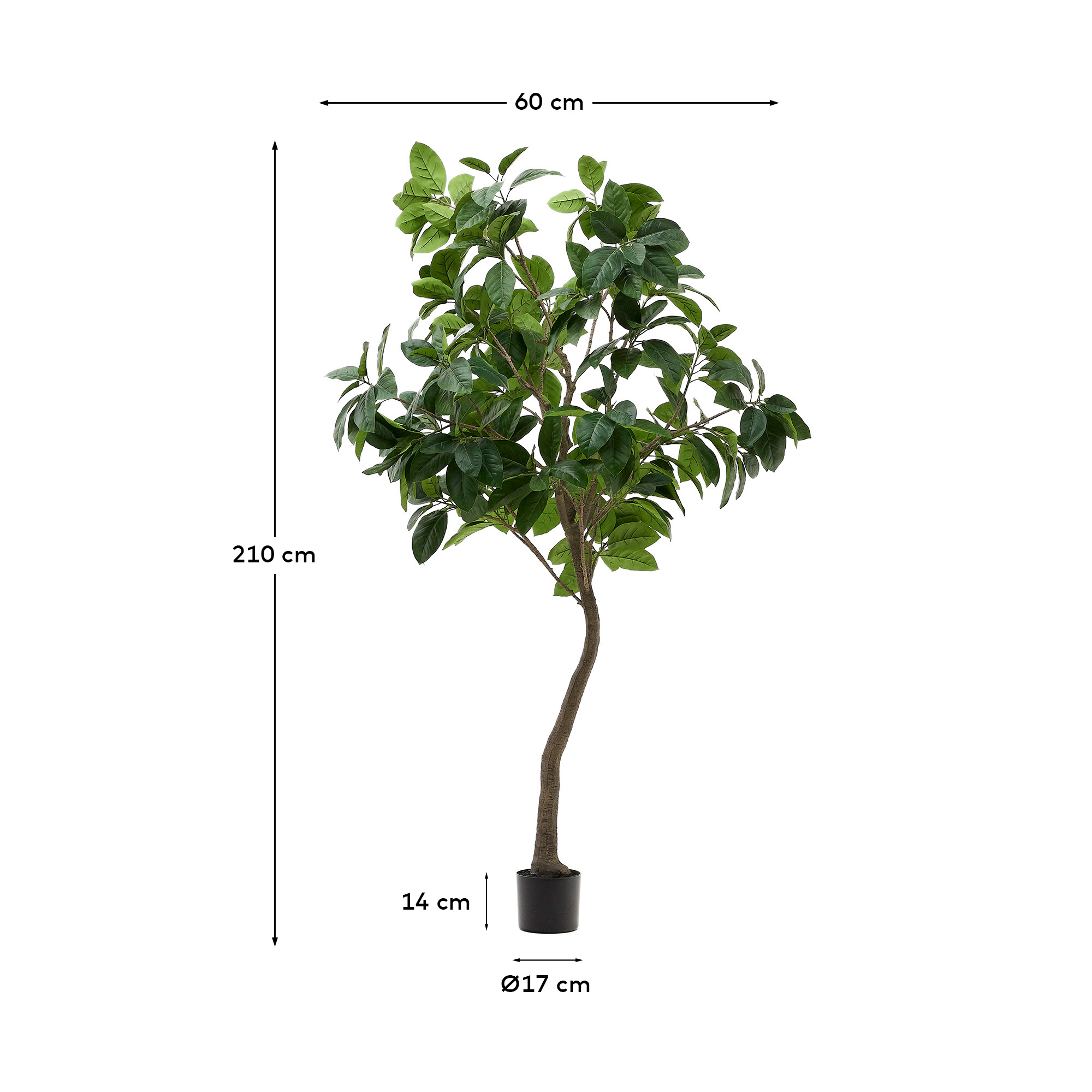 Ficus Искусственное дерево фикус в черном горшке 210 см La Forma (ex Julia Grup)