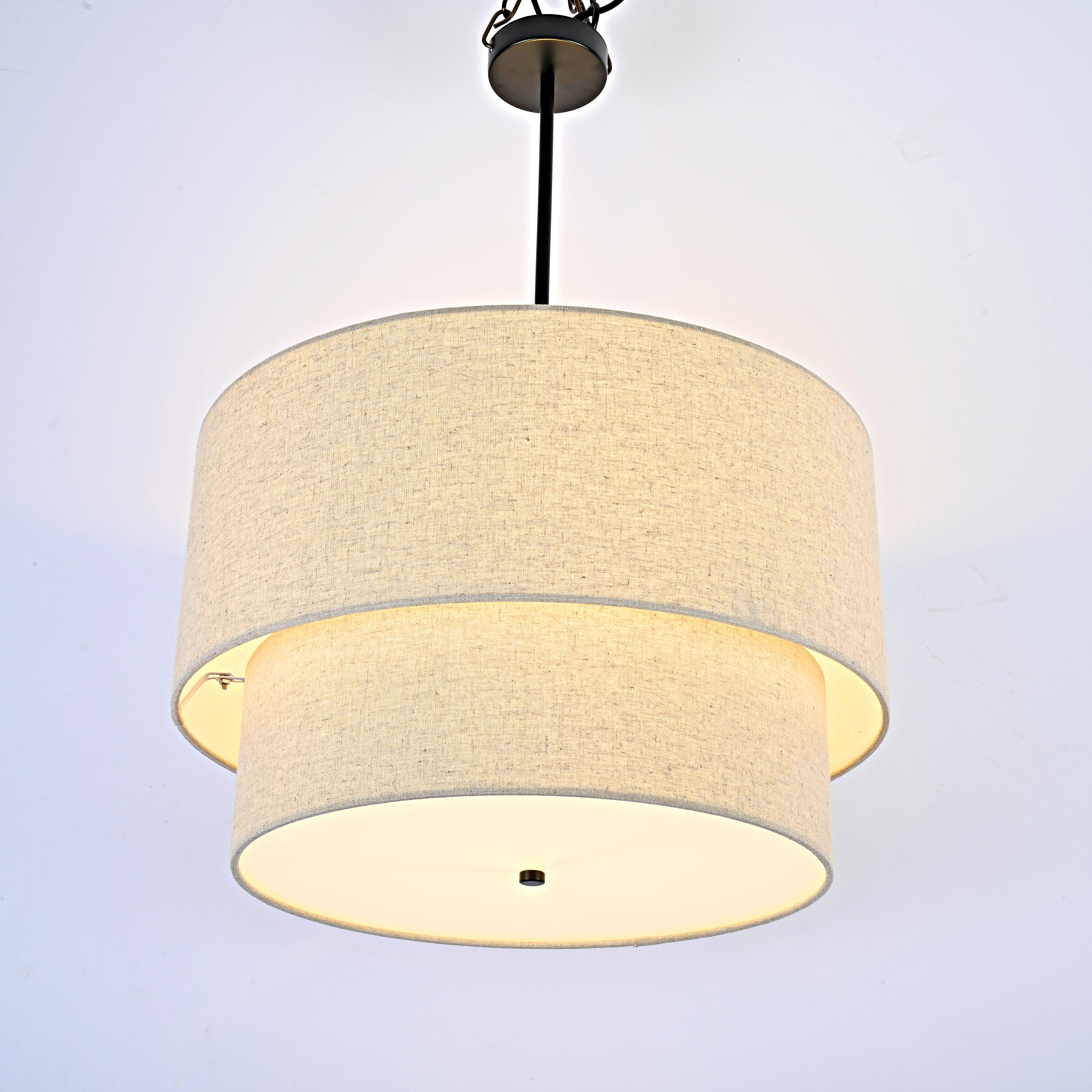 Люстра RH TWO-TIER ROUND Shade Linen by ImperiumLoft