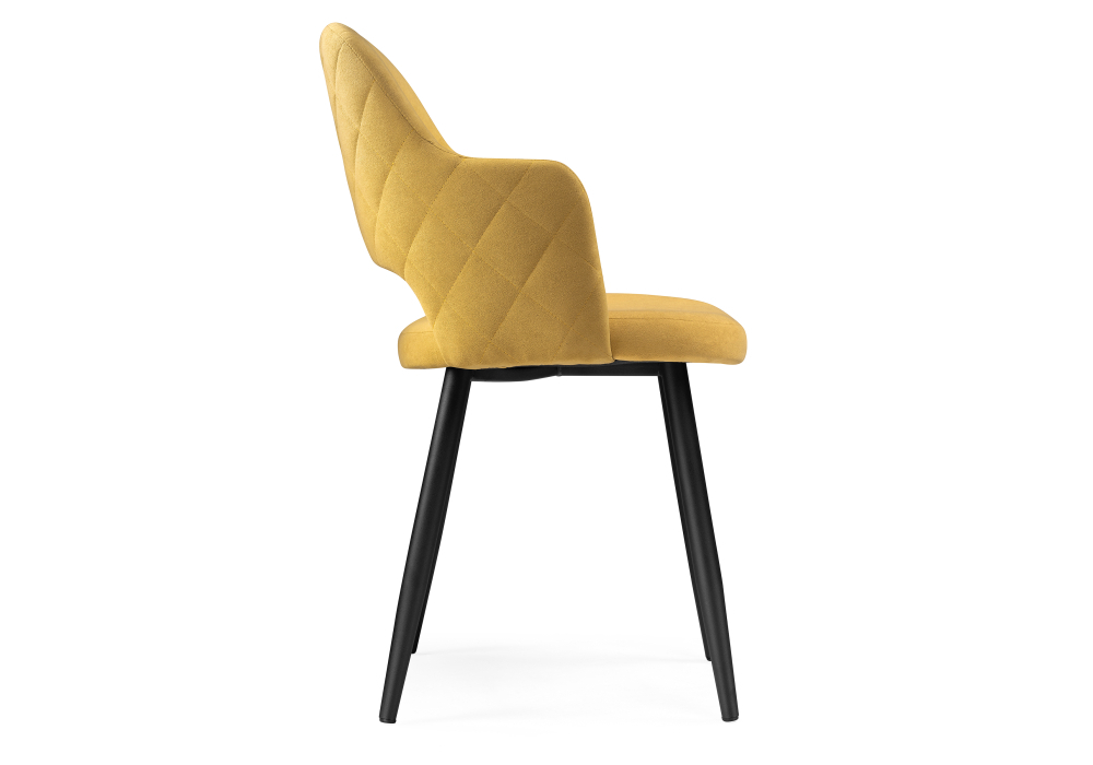 Стул Woodville Гутрид прошивка ромбы сзади горчичный / черный 502727
