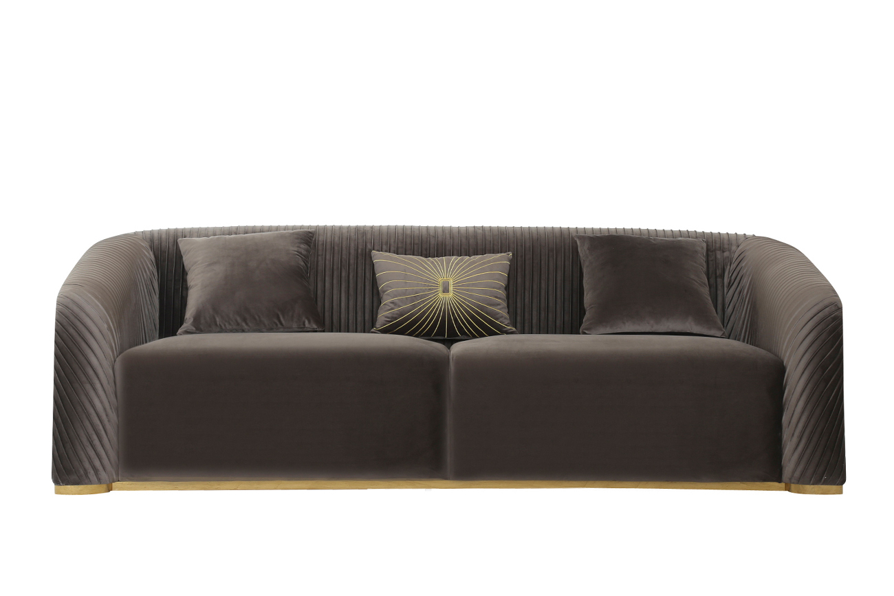 Диван Geneve трехместный велюровый темно-серый Garda Decor 102AN-DIV-9163-TSE