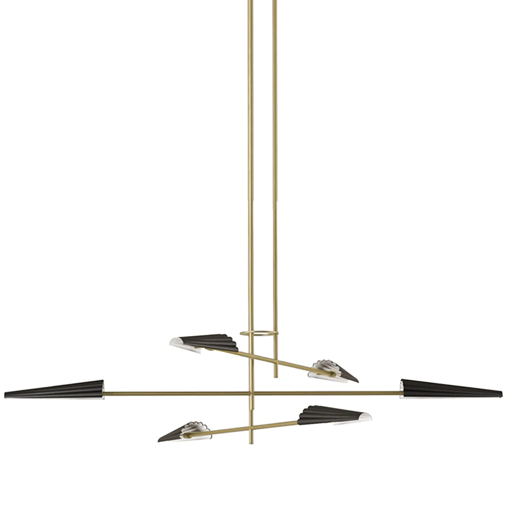 Люстра Bion 6L золотая с черными абажурами Aromas del Campo