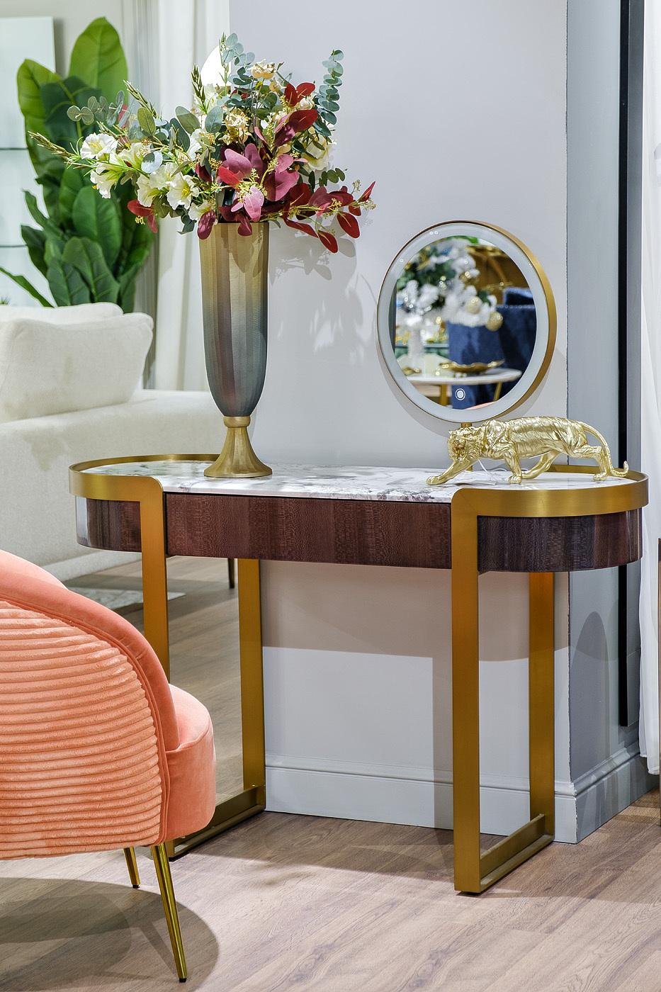 Ваза металлическая золотисто-зеленая Garda Decor 71PN-727-M