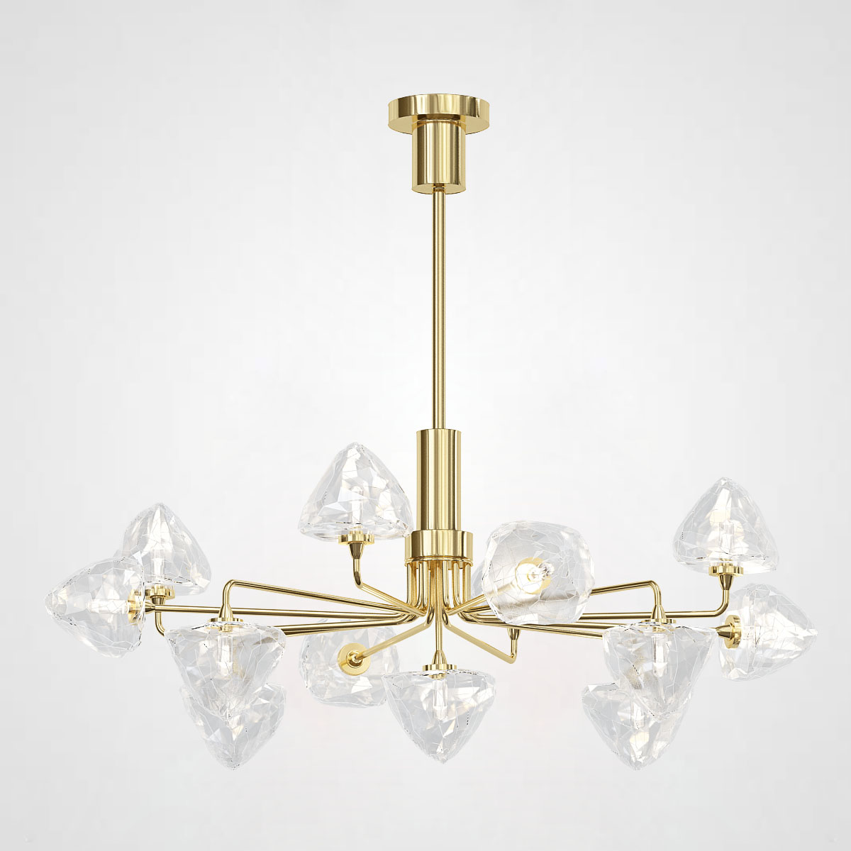 Люстра на штанге ICE 13 lamps Gold by ImperiumLoft
