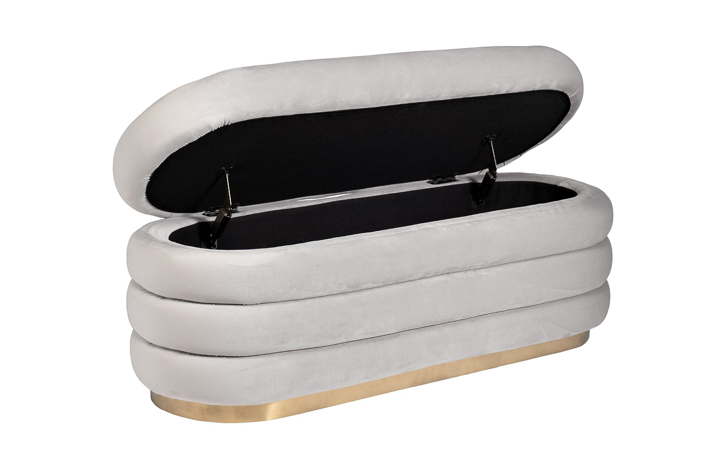 Банкетка с ящиком для хранения велюровая серая Garda Decor N-BANK-547 SER