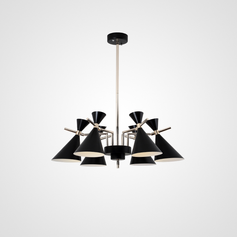 Люстра на штанге FRANKA D80 6 lamps Black by ImperiumLoft