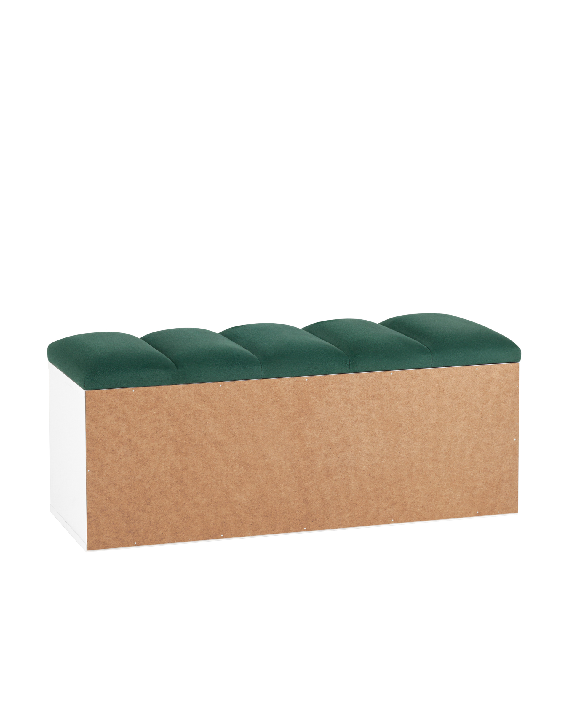 Обувница Хольст белая велюр зелёный Stool Group