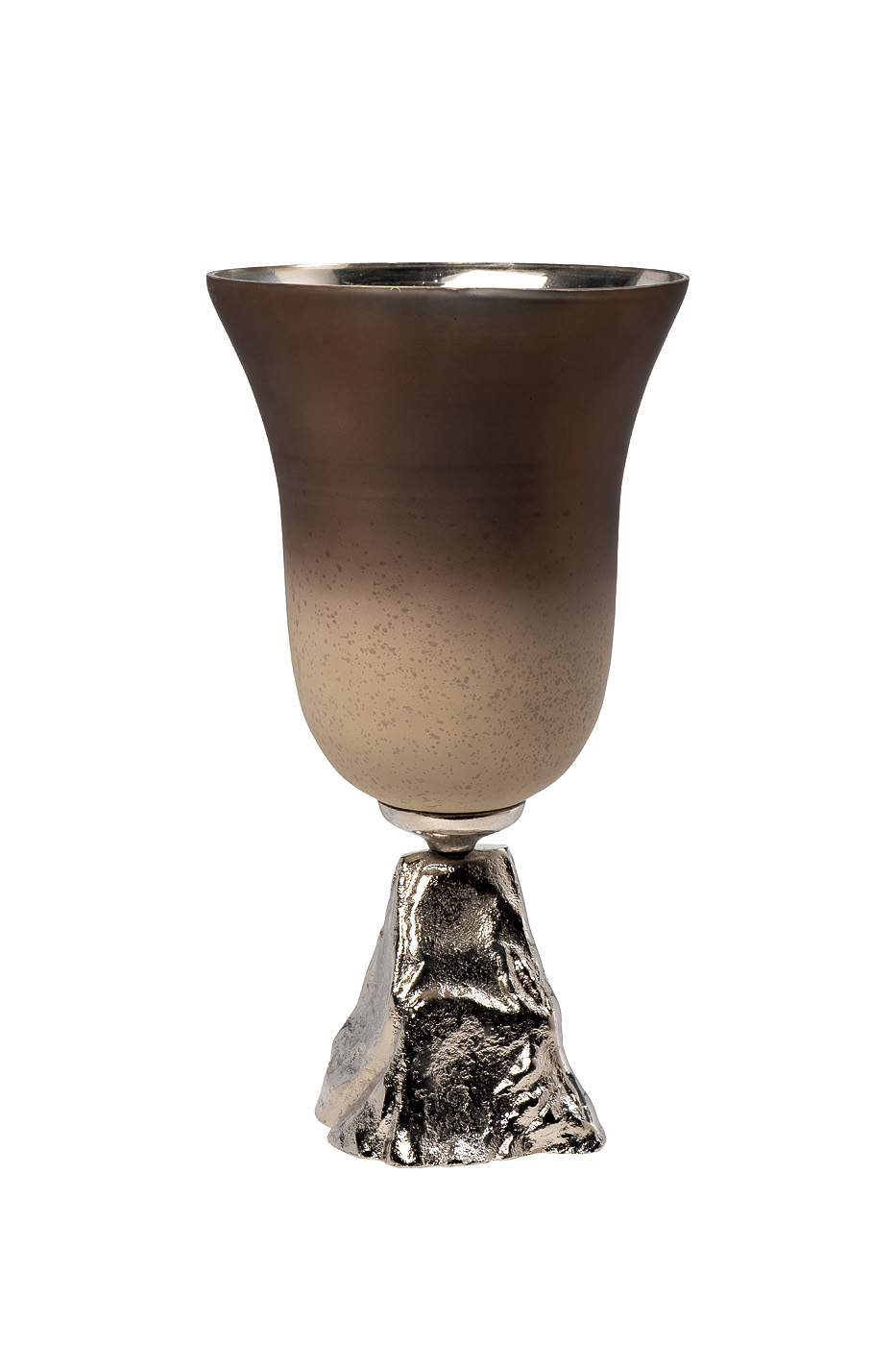 Ваза стеклянная матовая на металлическом основании Garda Decor 71PN-31705