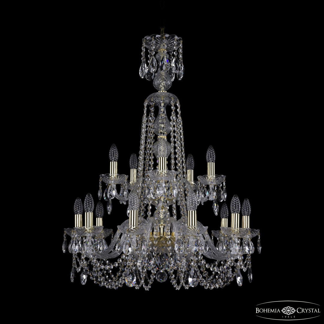 Люстра хрустальная 1402/10+5/240/XL-90/2d G