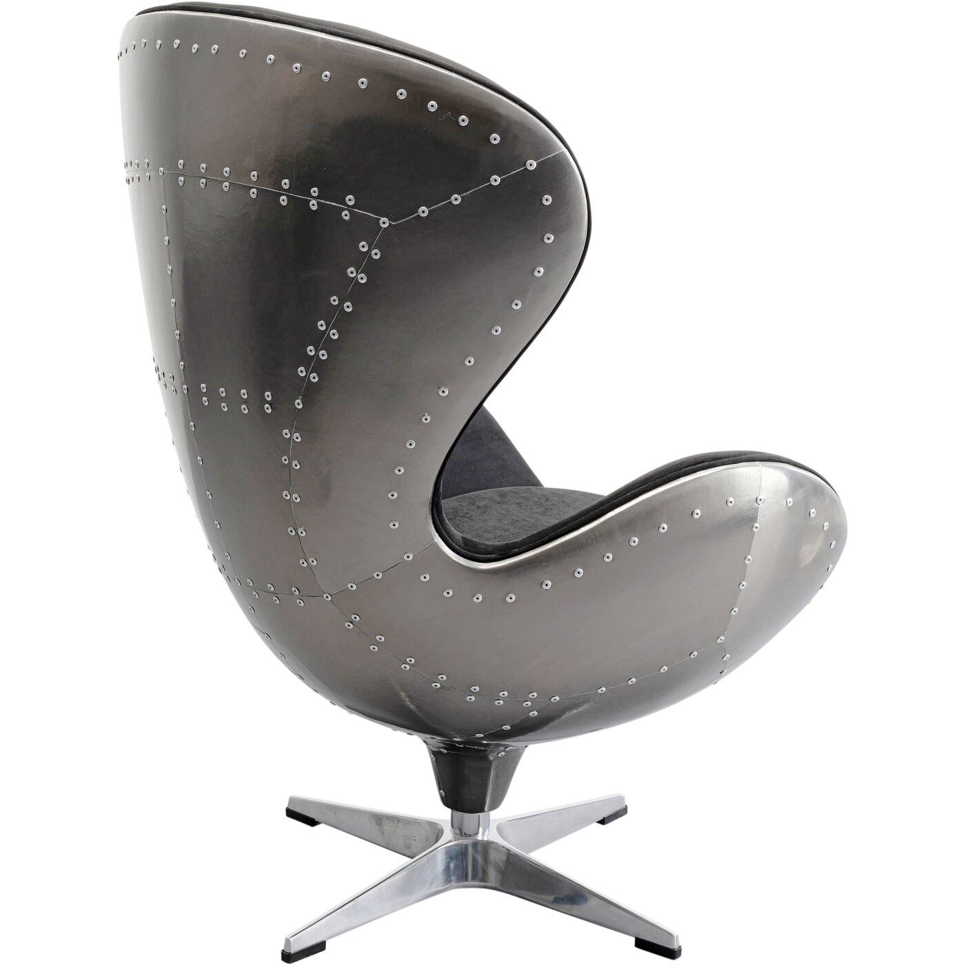 Кресло вращающееся Lounge Black Gun Metal KARE 87908
