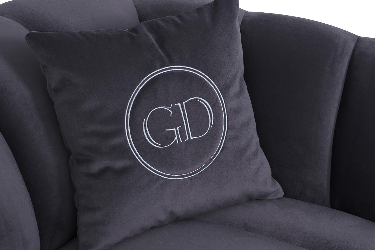 Диван Fabio трехместный велюровый синий Garda Decor FABIO-3-2K-СИНИЙ-Gen12