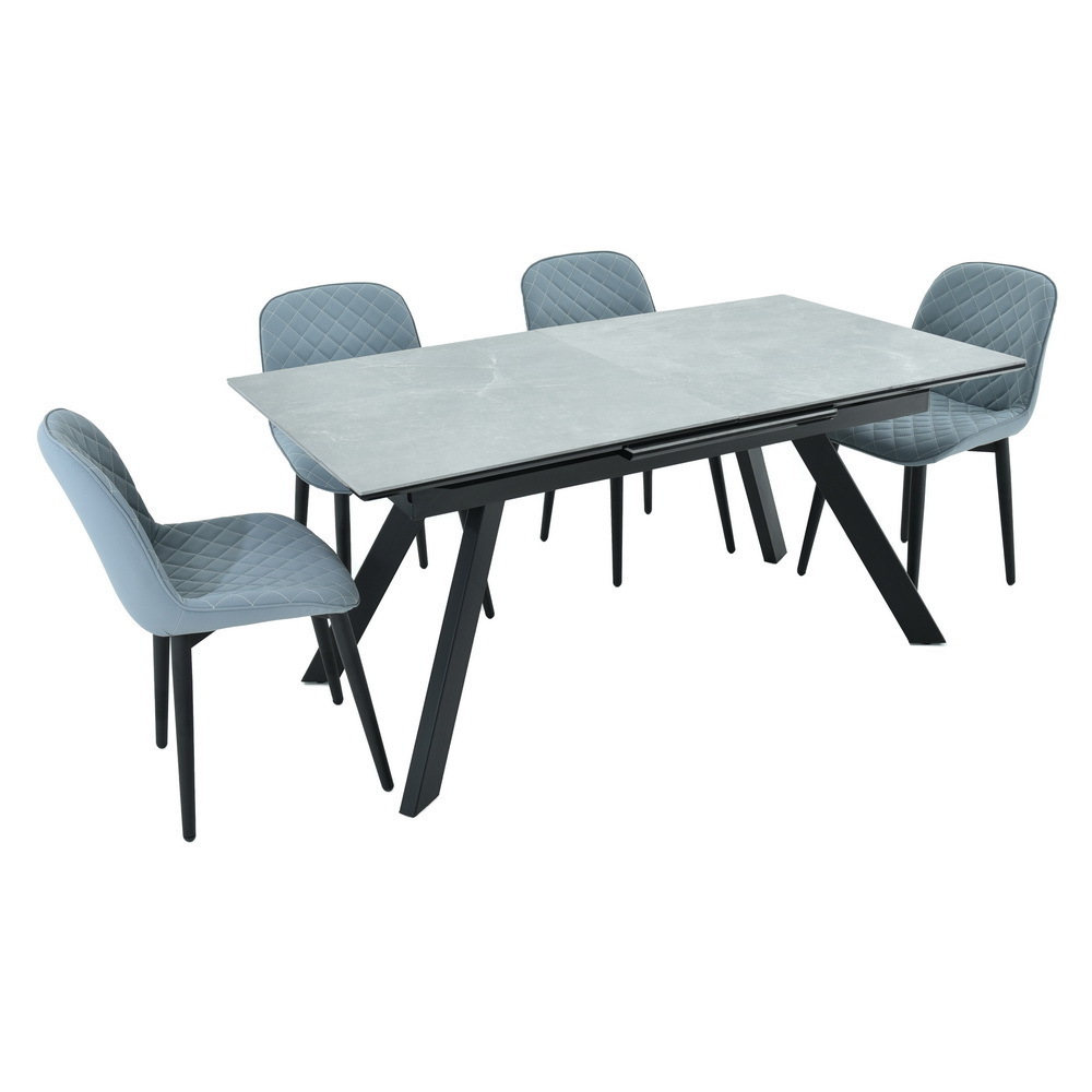 Стол Adam раскладной 140-190x90x75см, серый мрамор, чёрный Bradex Home RF 0419
