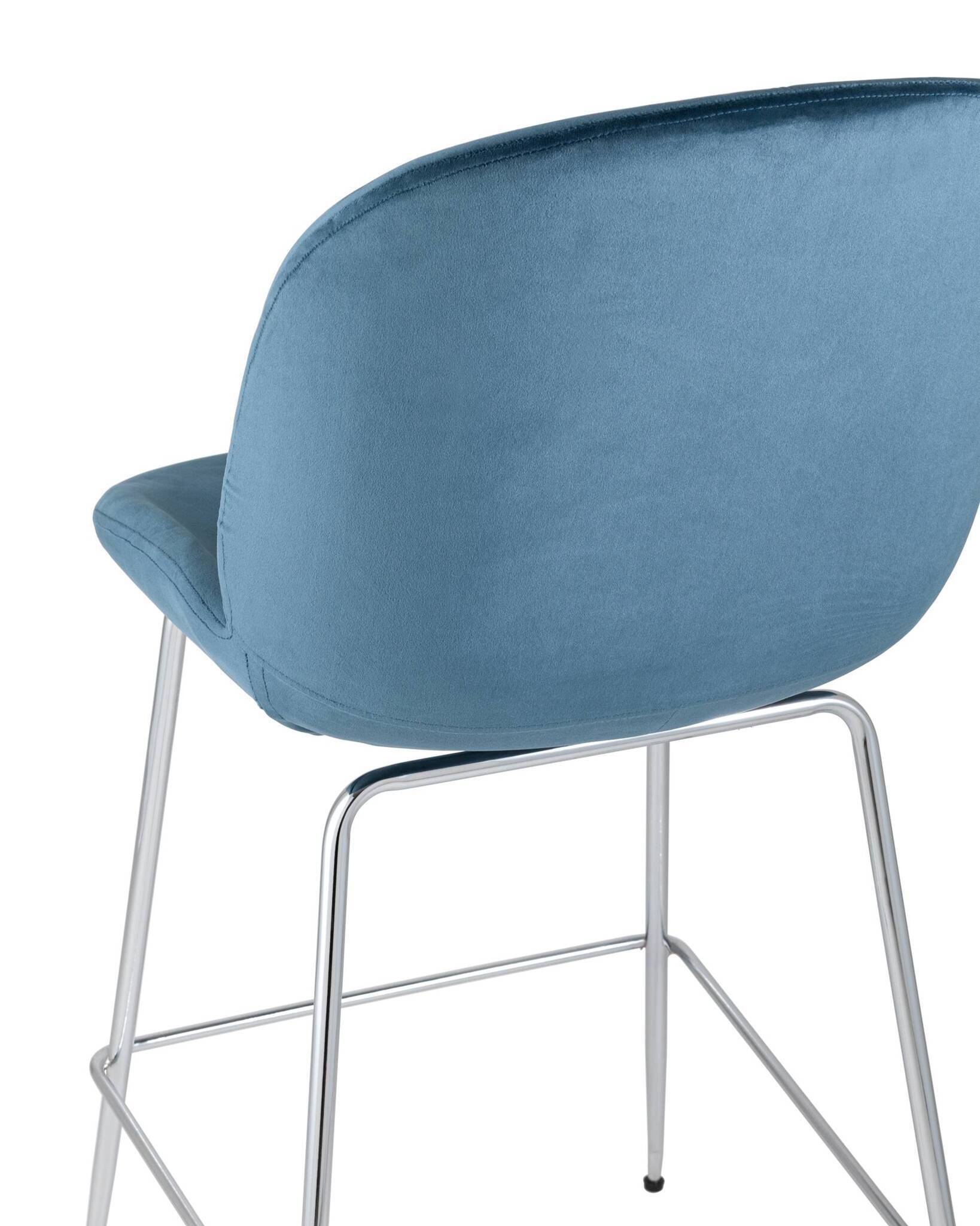 Стул полубарный Beetle со спинкой маренго хромированные ножки Stool Group
