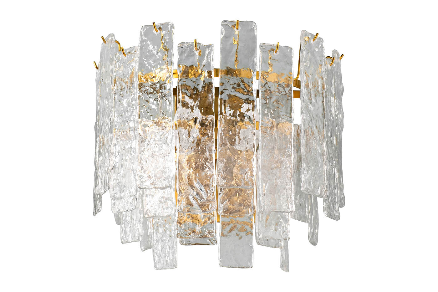 Бра Ice рифленое стекло/латунь Garda Decor K2KG0998W-2B