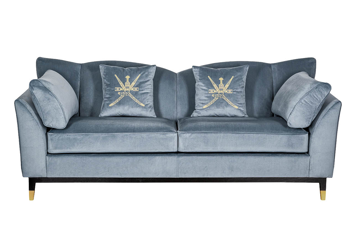 Диван Siena трехместный велюровый Garda Decor GD-SIENA-ДБМ-2К