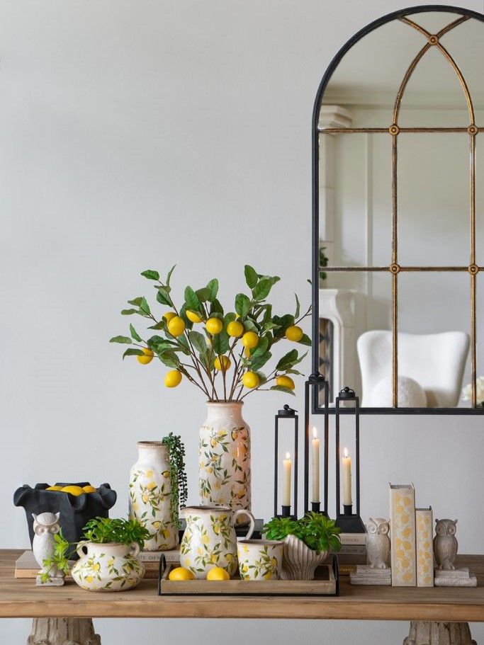 Кашпо с лимонами, набор Glasar C5609