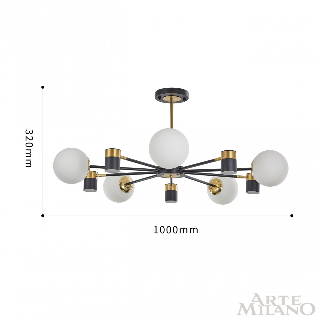 Люстра светодиодная 274802/10 BK/GD Arte Milano