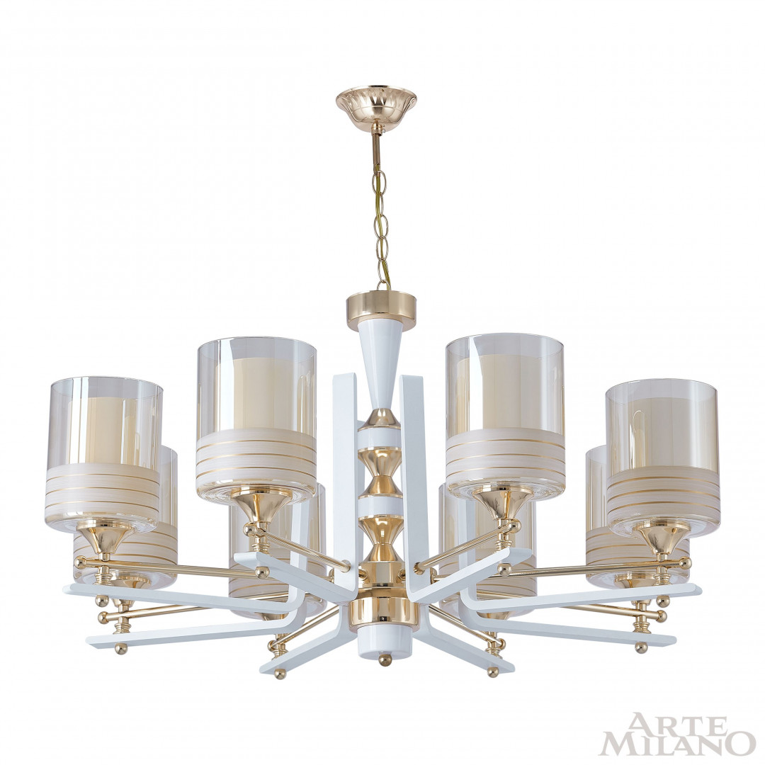Люстра подвесная с плафонами 306087/8 Wh/Gd Arte Milano