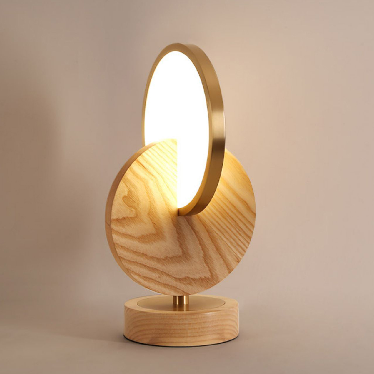 Настольная лампа GLATT WOOD TAB Light brown by ImperiumLoft