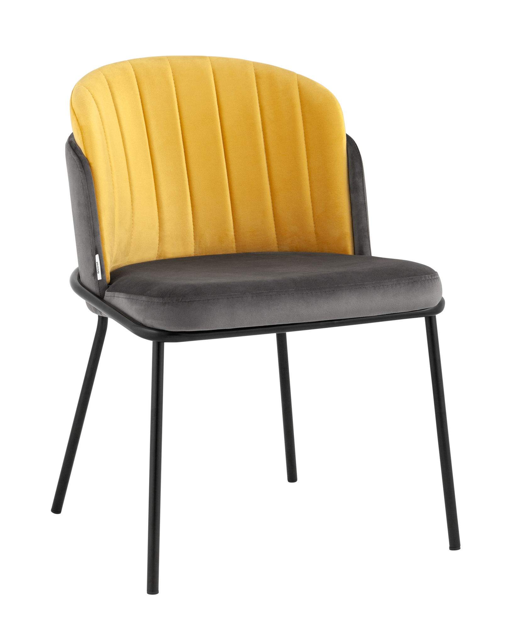 Стул Дабл велюр тёмно-серый с оранжевой вставкой Stool Group