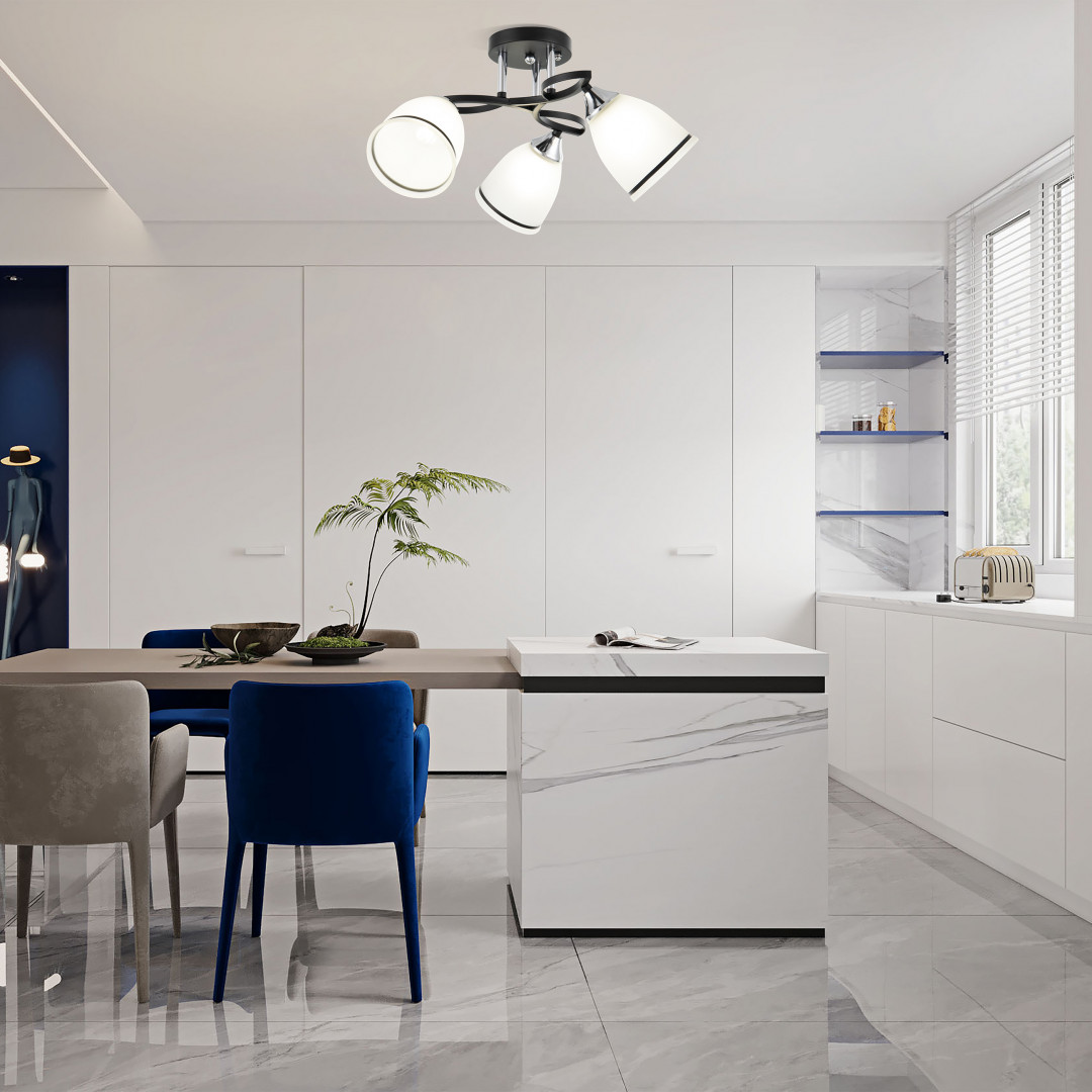 Люстра с плафонами 325885/3A BK+CR Arte Milano
