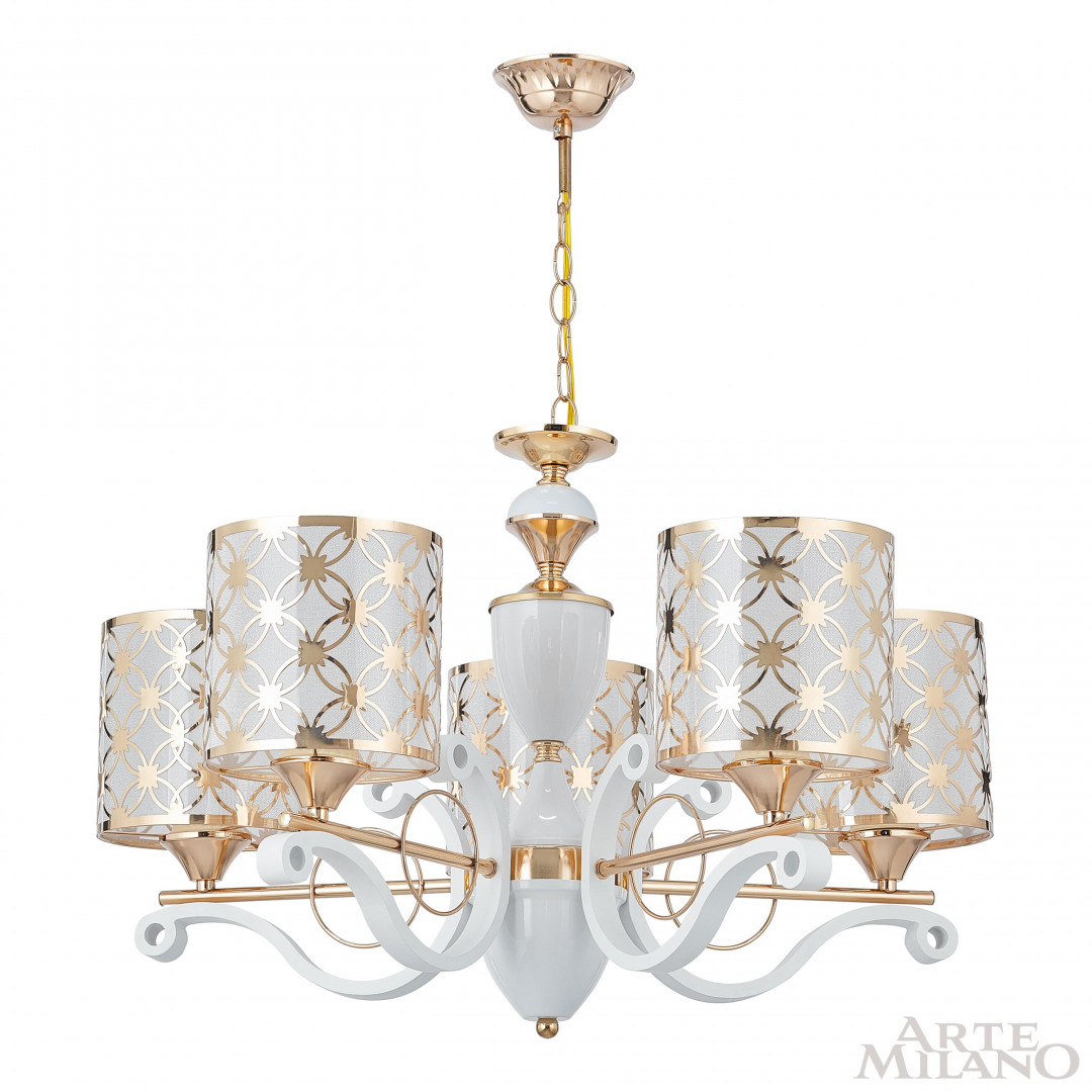 Люстра подвесная с плафонами 303097/5 Wh/Gd Arte Milano