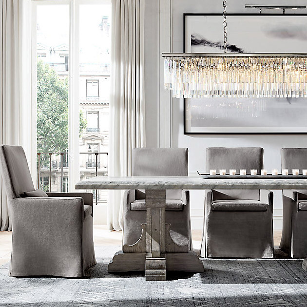 Люстра Restoration Hardware 1920s Odeon Clear Glass Fringe Rectangular 40" Grey Iron