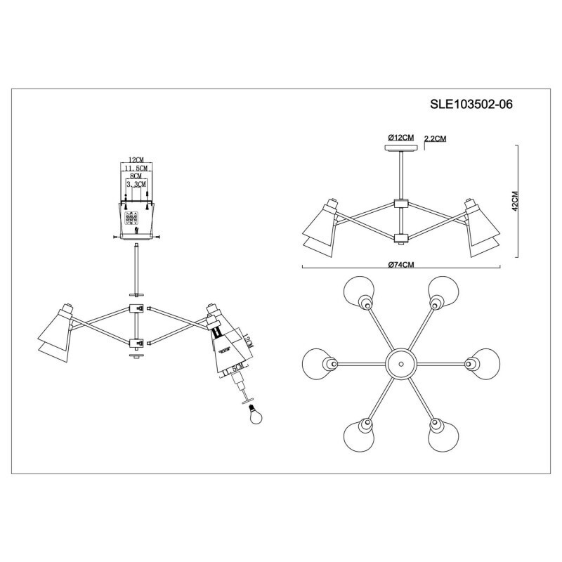 Люстра на штанге Evoluce SLE103502-06