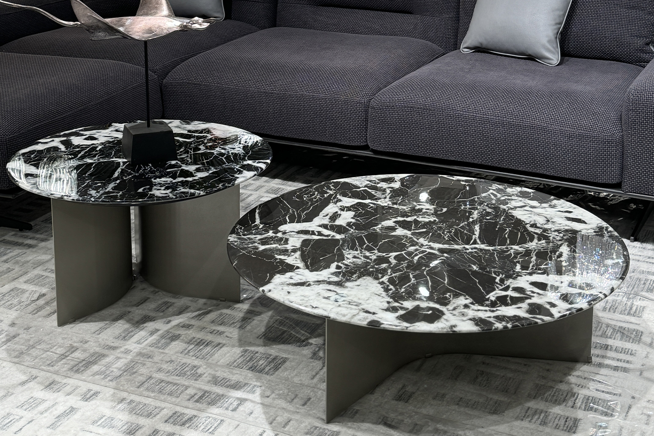 Стол журнальный искусственный мрамор черный Garda Decor 57EL-10310