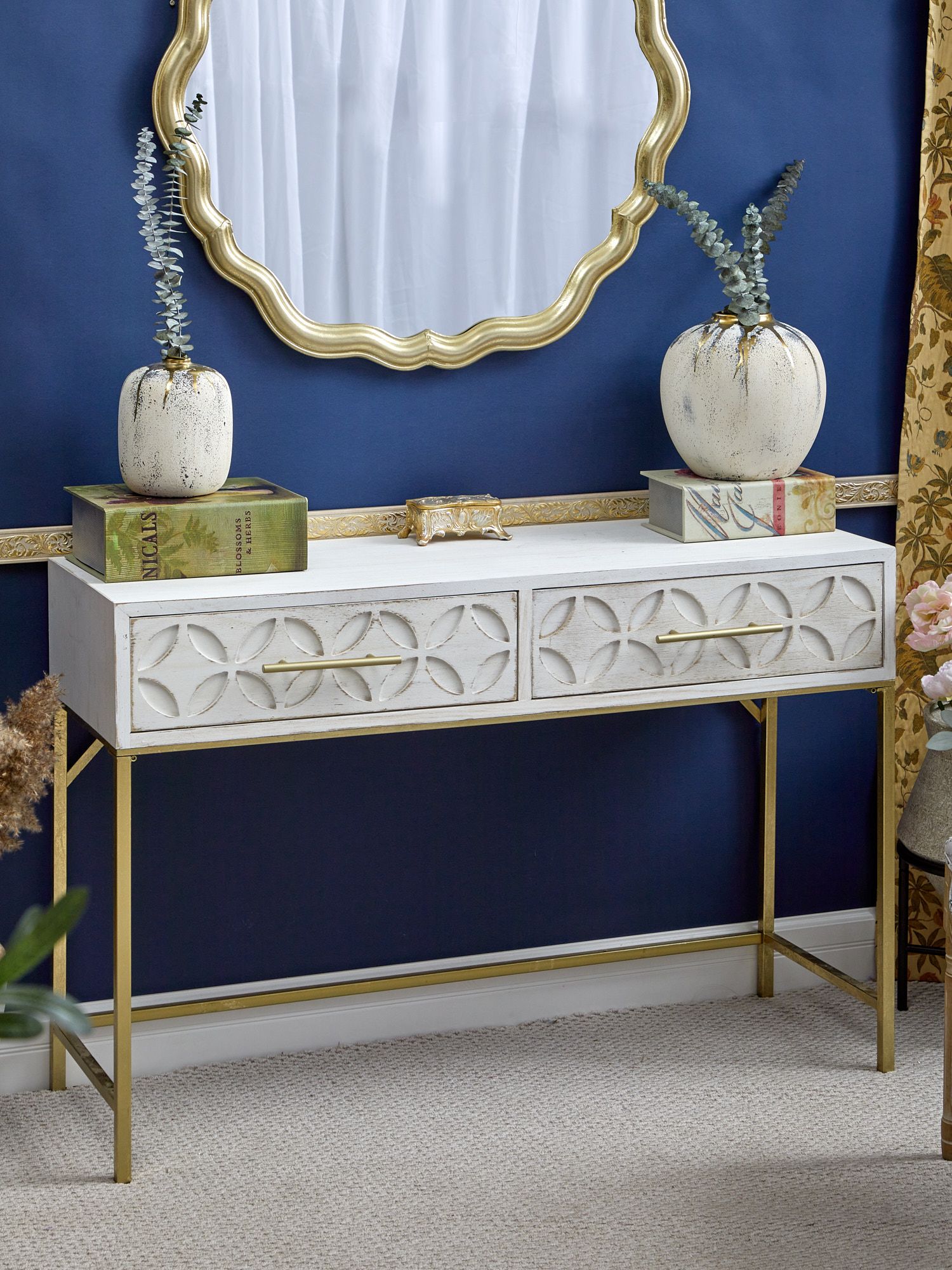 Консоль пристенная с ящиками Glasar 70-001