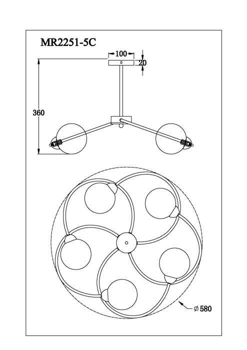 Люстра на штанге MyFar MR2251-5C