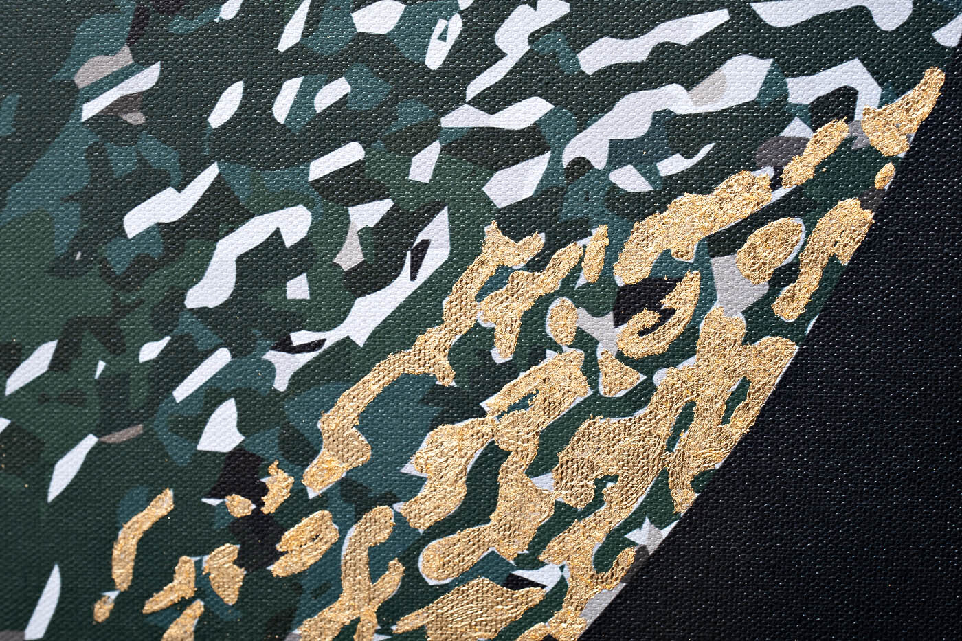 Холст Золотые листья-1 в багете латунь Garda Decor 89VOR-GOLDEN LEAVES-1