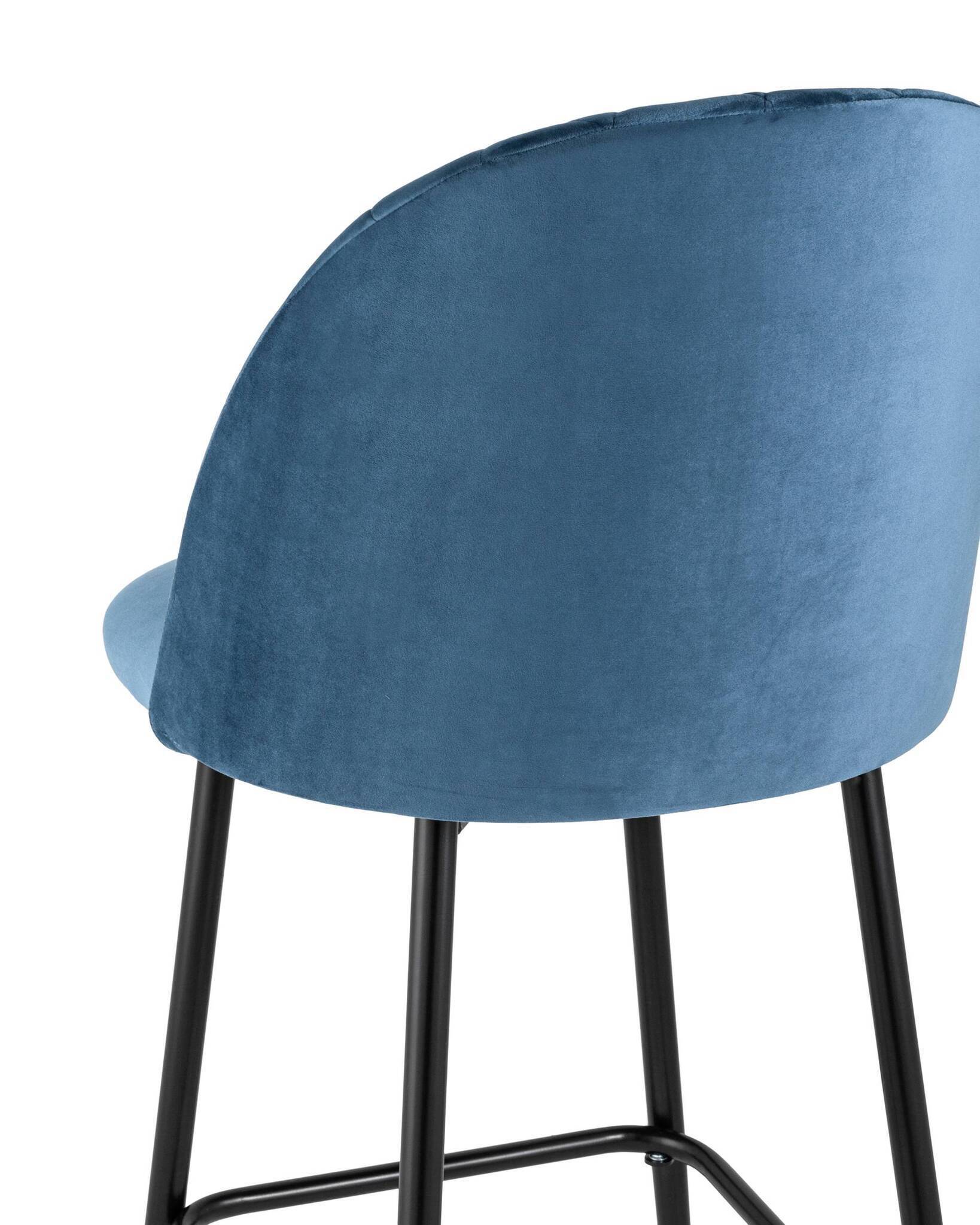 Стул барный Марсель велюр пыльно-синий Stool Group