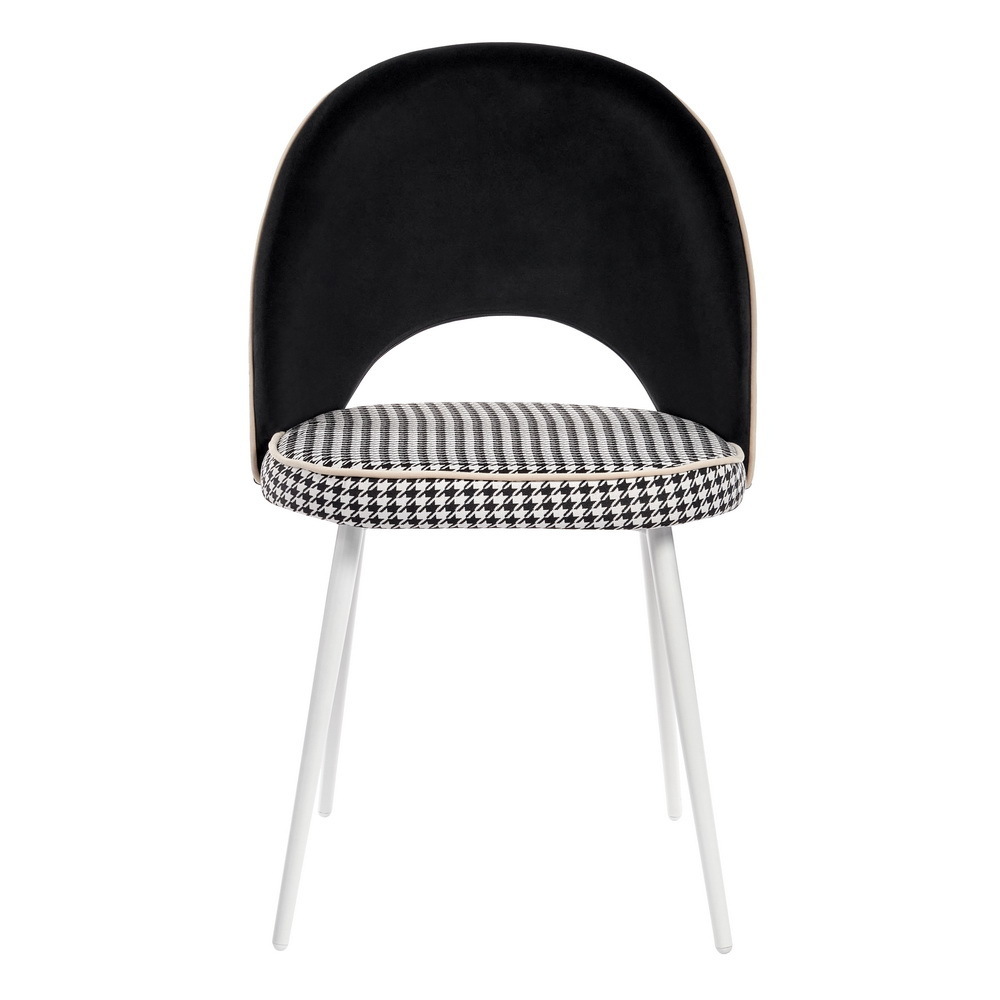 Стул Leo чёрный с жаккардом, с белыми ножками Bradex Home RF 0266