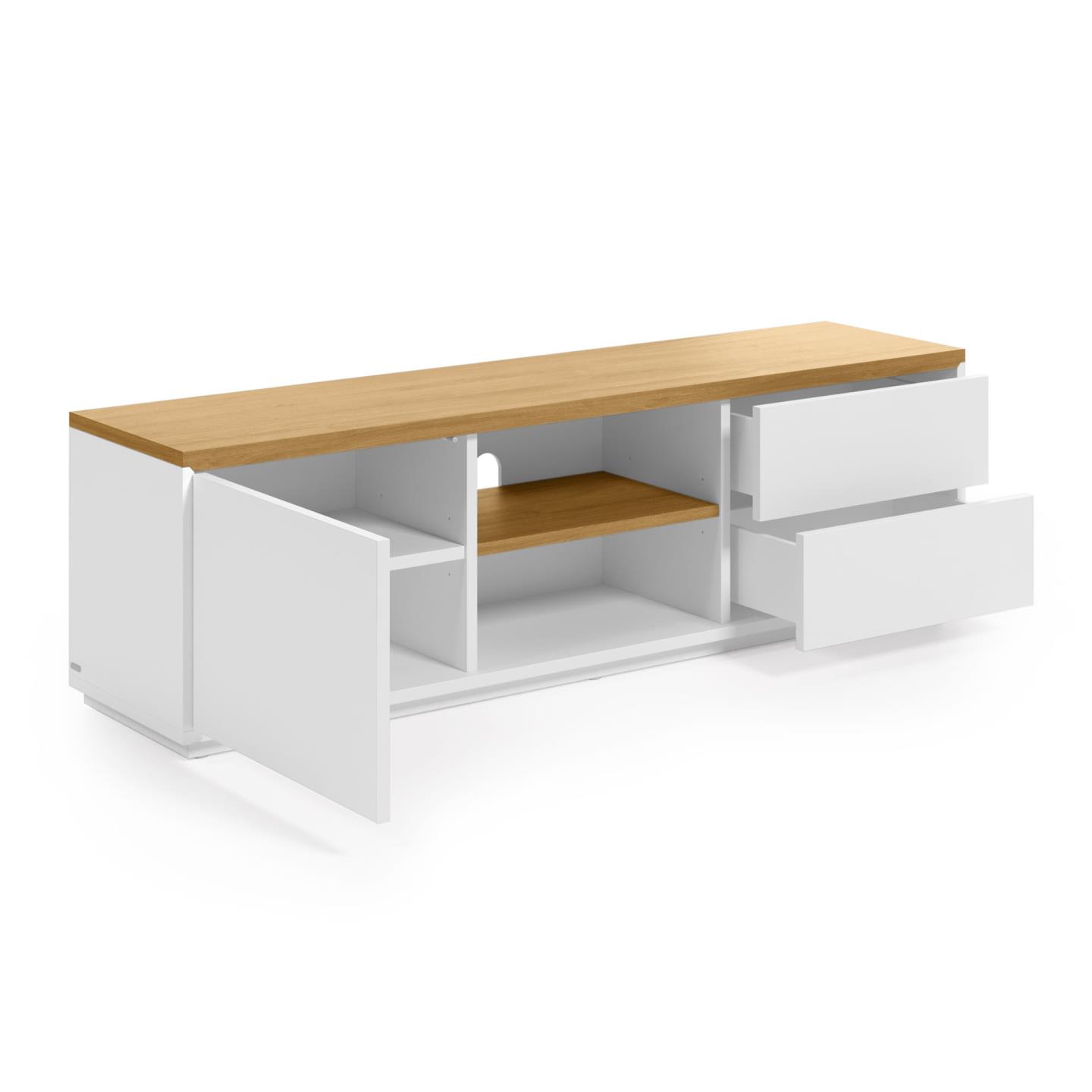 Тумба под ТВ Abilen шпон дуба и белый лак 150 x 44 cm La Forma (ex Julia Grup)