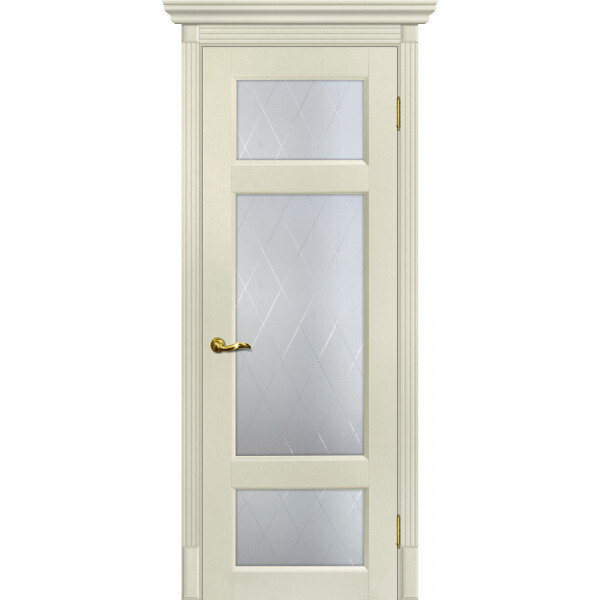 Межкомнатная дверь Graf Тоскана-3 Сатинат, контурный полимер б-цв. рис. Ромб Ваниль (2000 х 700)