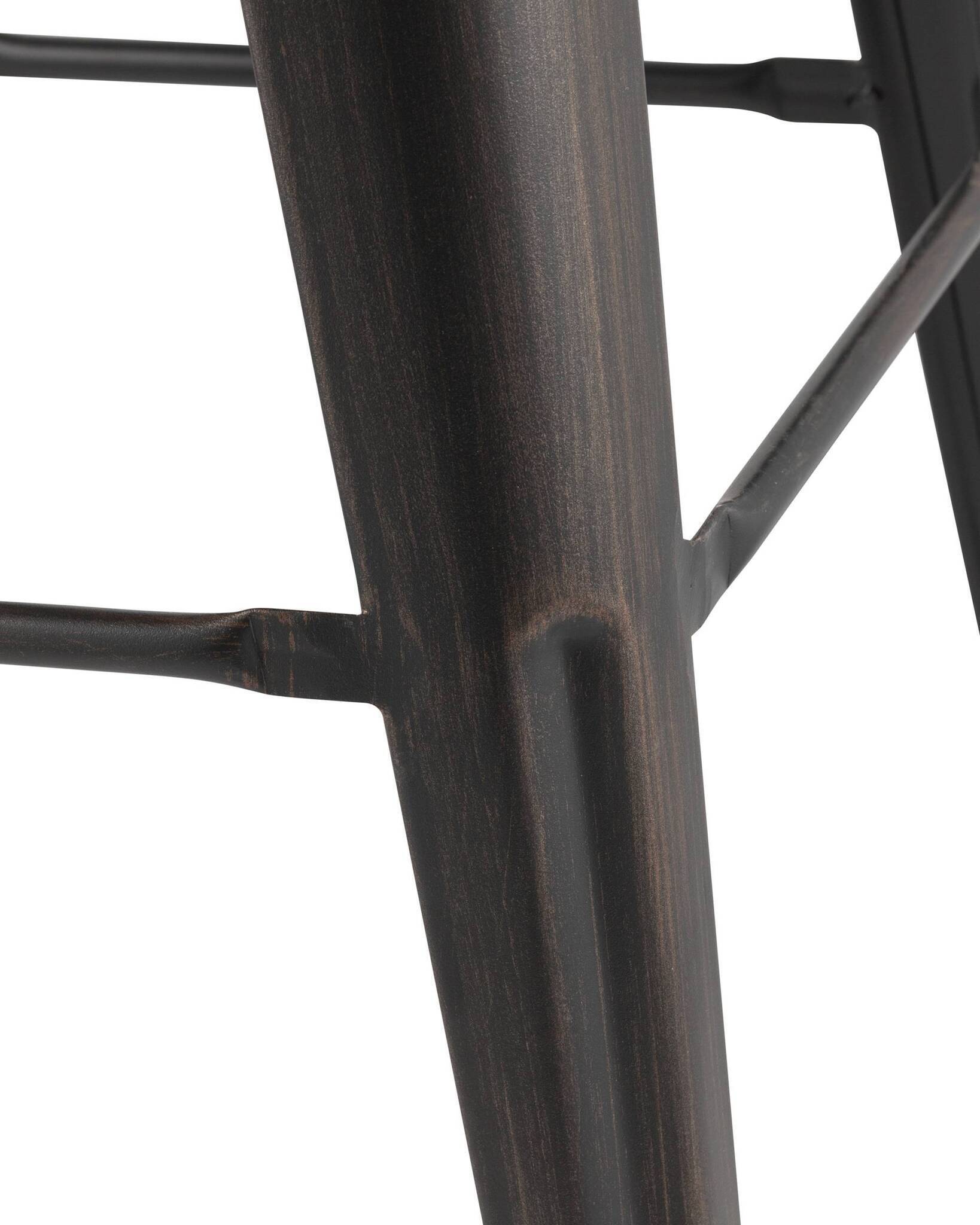 Стул барный TOLIX WOOD черный патина золото Stool Group
