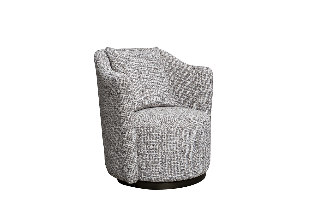 Кресло Verona вращающееся серый шеннил/бронза Garda Decor VERONA-Seppia-SER-Bronza