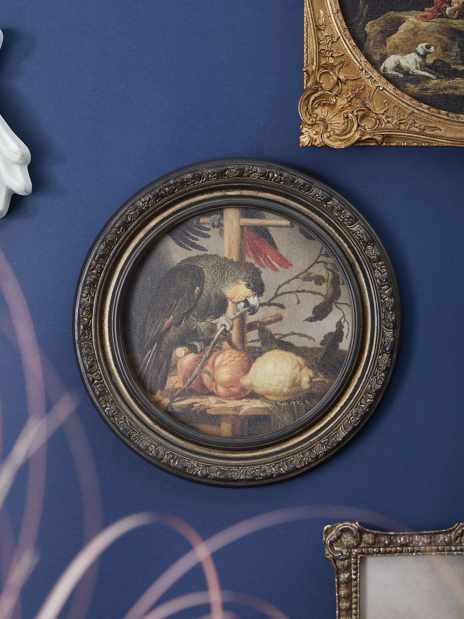 Картина в раме Попугай, масло, под старину Glasar 28-321