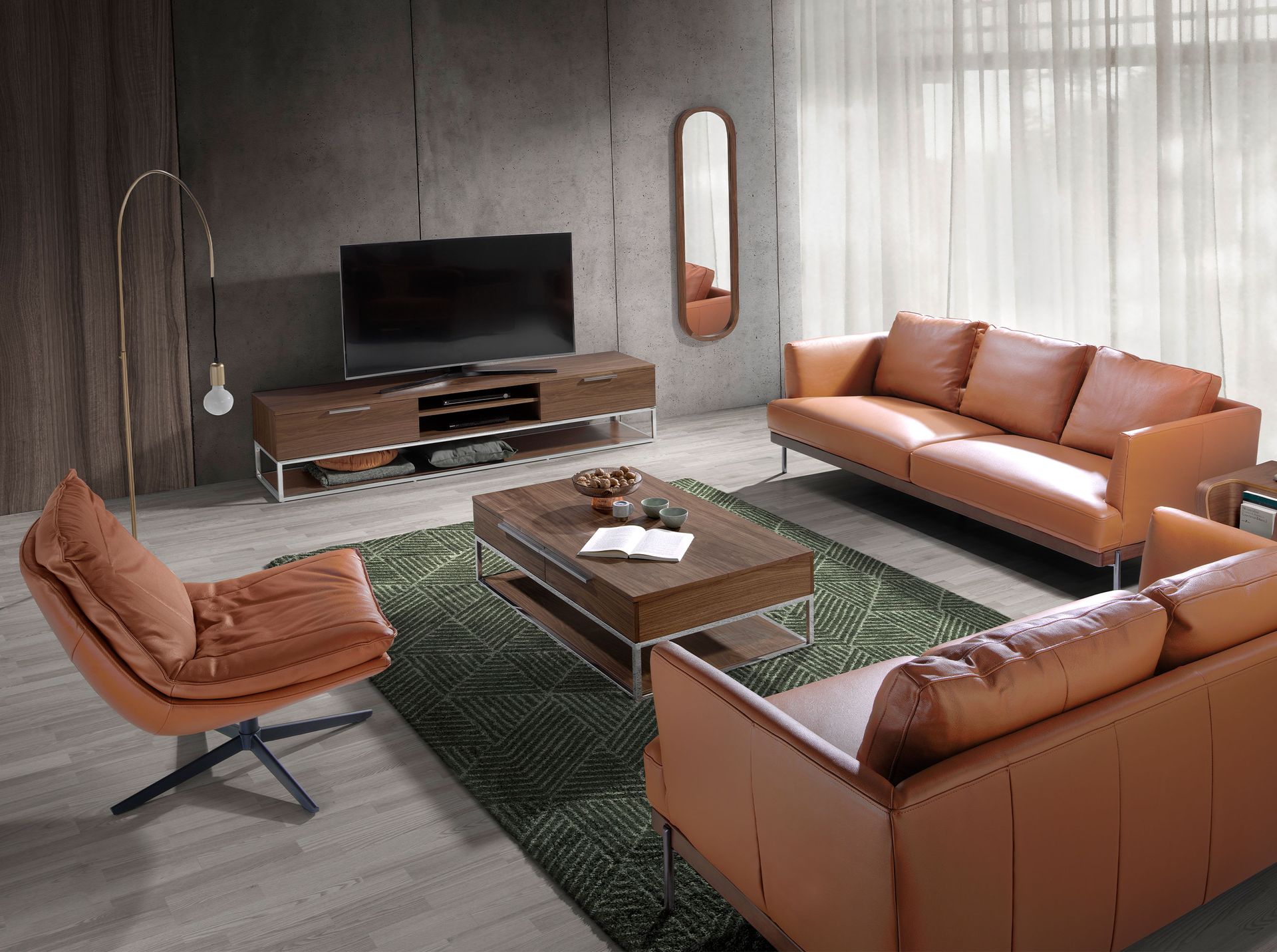 Вращающееся кресло 5096/A8036 с обивкой из кожи Angel Cerda