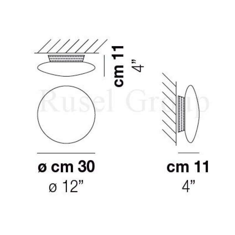Настенно-потолочный светильник Vistosi SABA PP 30 EL
