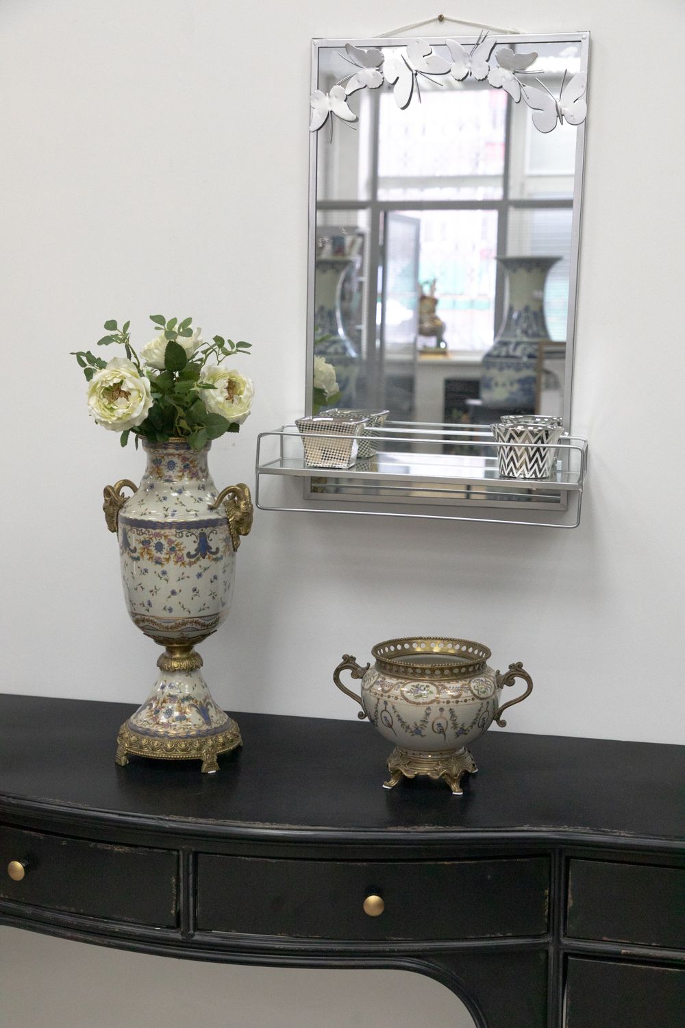 Зеркало настенное с полкой Glasar 54-238