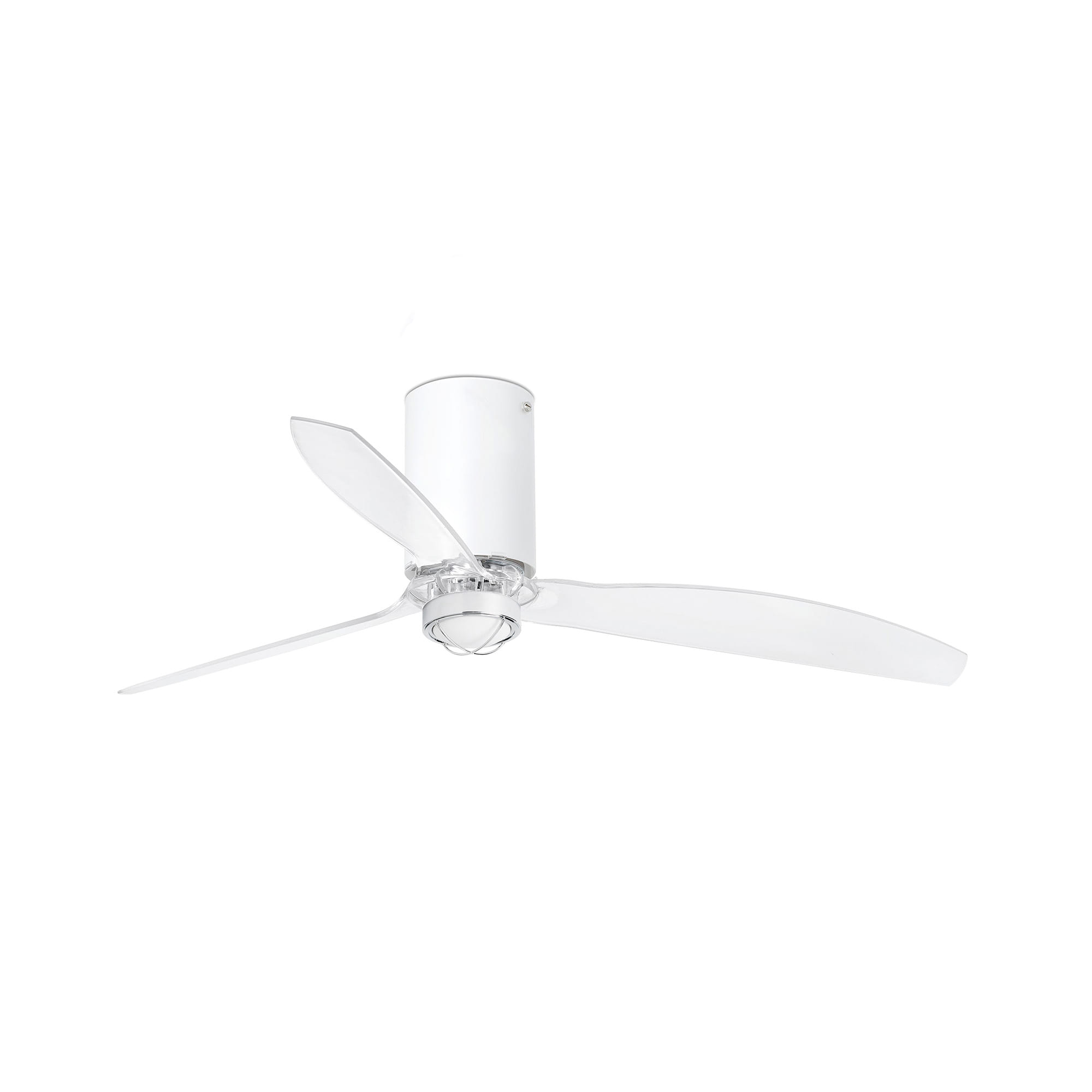 Потолочный вентилятор Mini Tube Fan LED мат. белый/прозрачный 128 см Faro