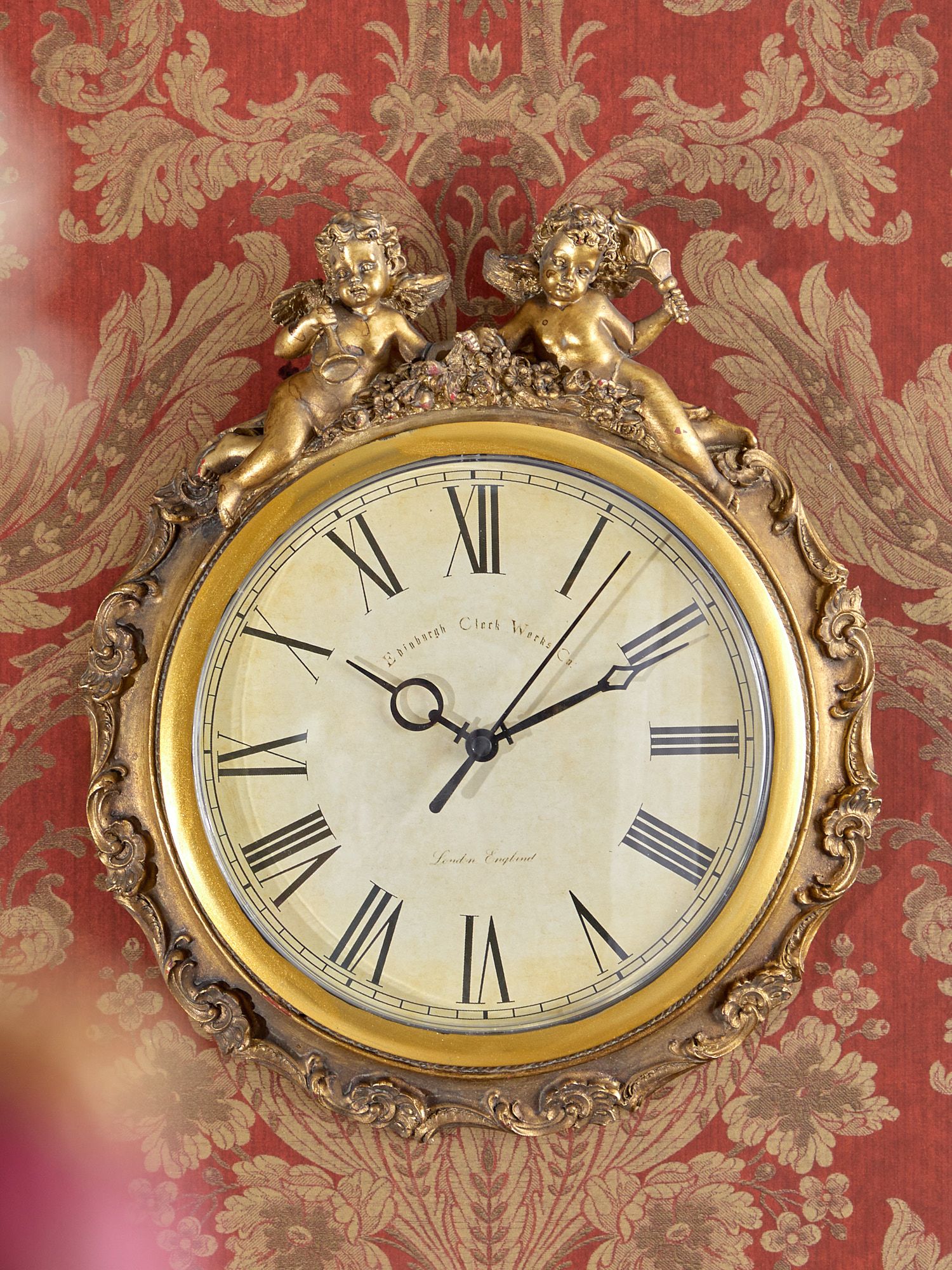 Часы настенные с ангелами, под старину Glasar 28-050