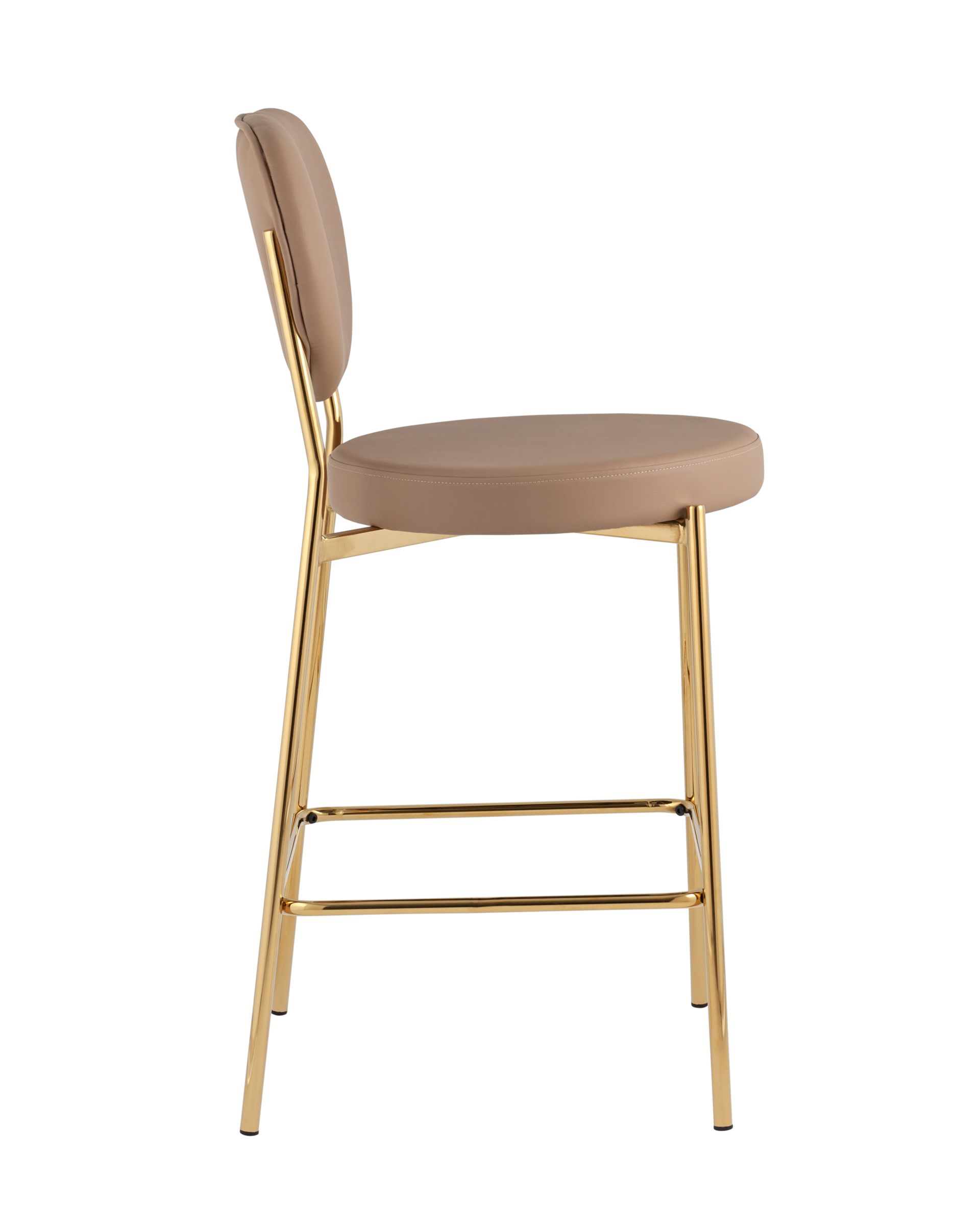 Стул полубарный Барбара NEW экокожа бежевая золотые ножки Stool Group