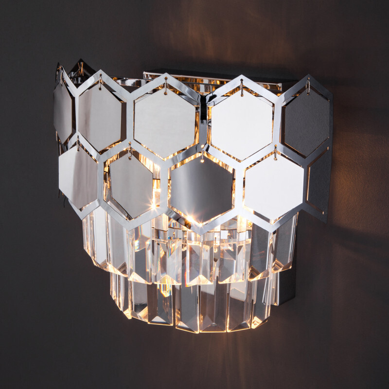 Бра Eurosvet 10113/2 хром/прозрачный хрусталь Strotskis