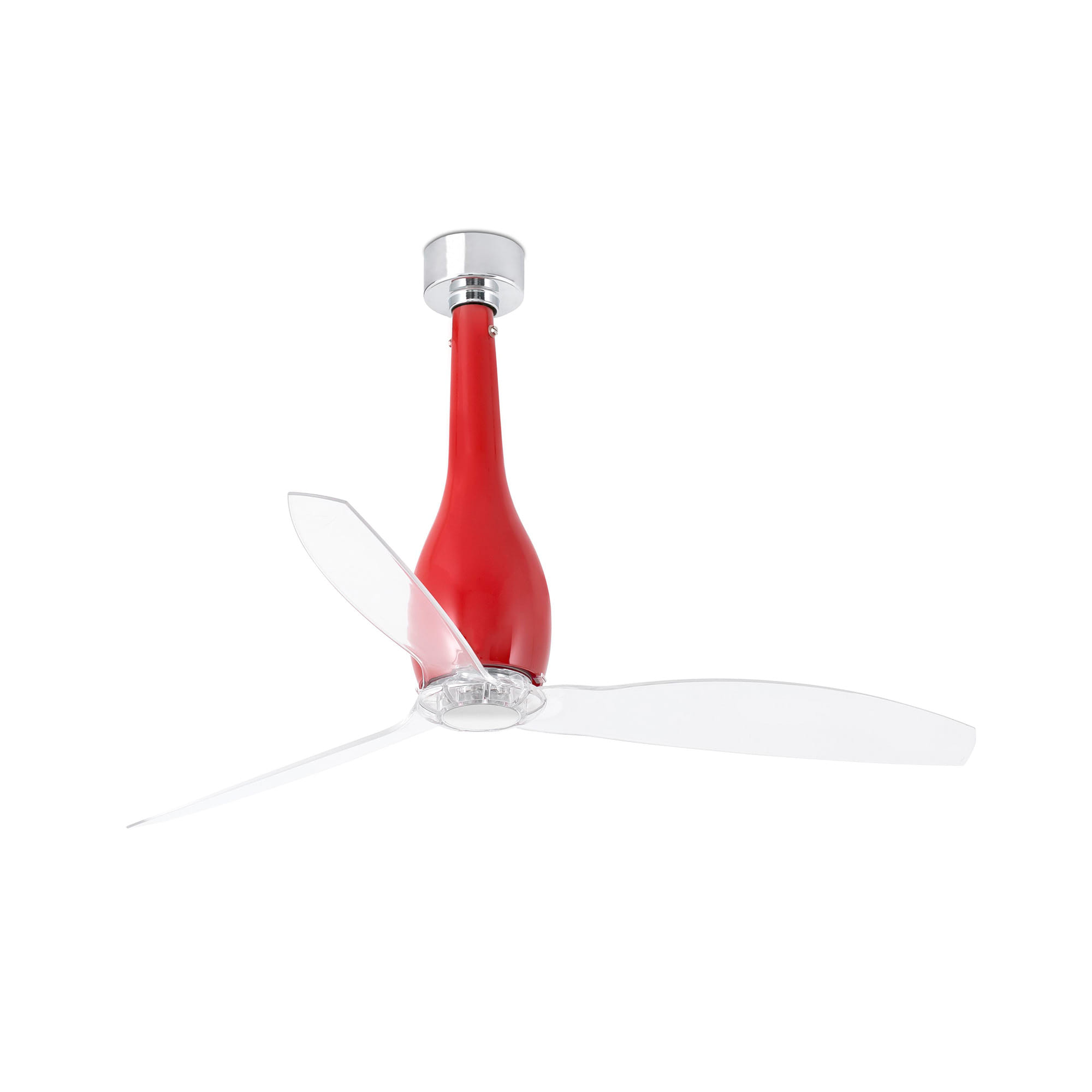 Потолочный вентилятор ETERFAN Ш1280 MM Блестящий красный/прозрачный PALAS Faro